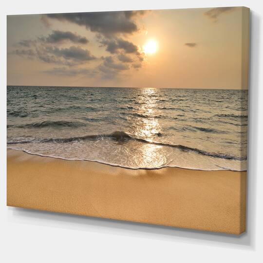 Designart - Dark Tropical Sand Beach at Sunset